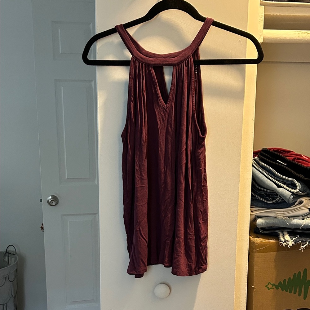 Market & Spruce Sleeveless Maroon Tank Top